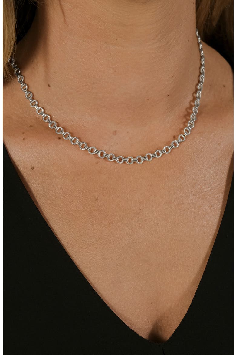 Parker Textured Chain Necklace, Alternate, color, SILVER