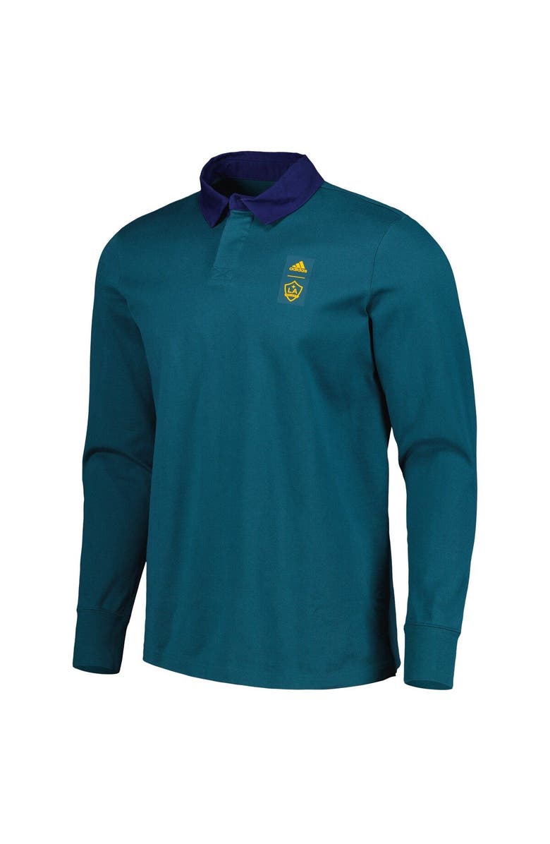 adidas Men's adidas 2023 Player Green LA Galaxy Travel Long Sleeve Polo, Alternate, color, Green