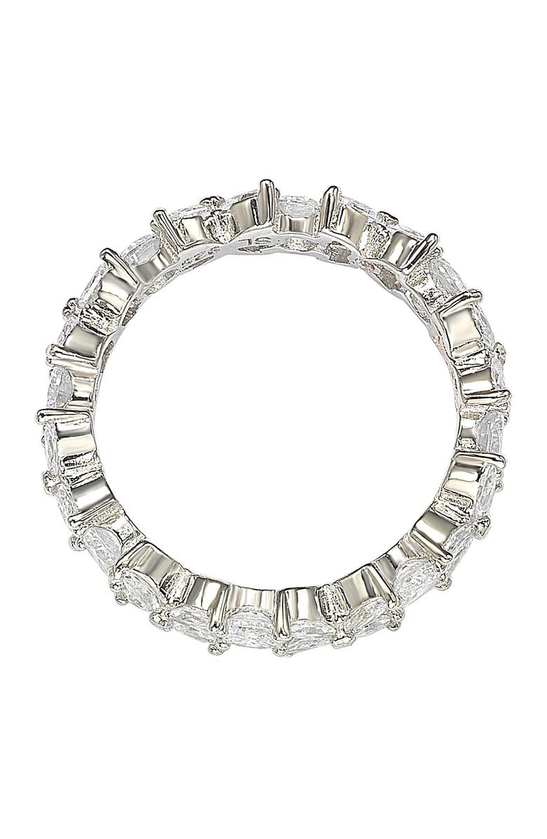 SUZY LEVIAN Sterling Silver CZ Floral Eternity Band, Alternate, color, 