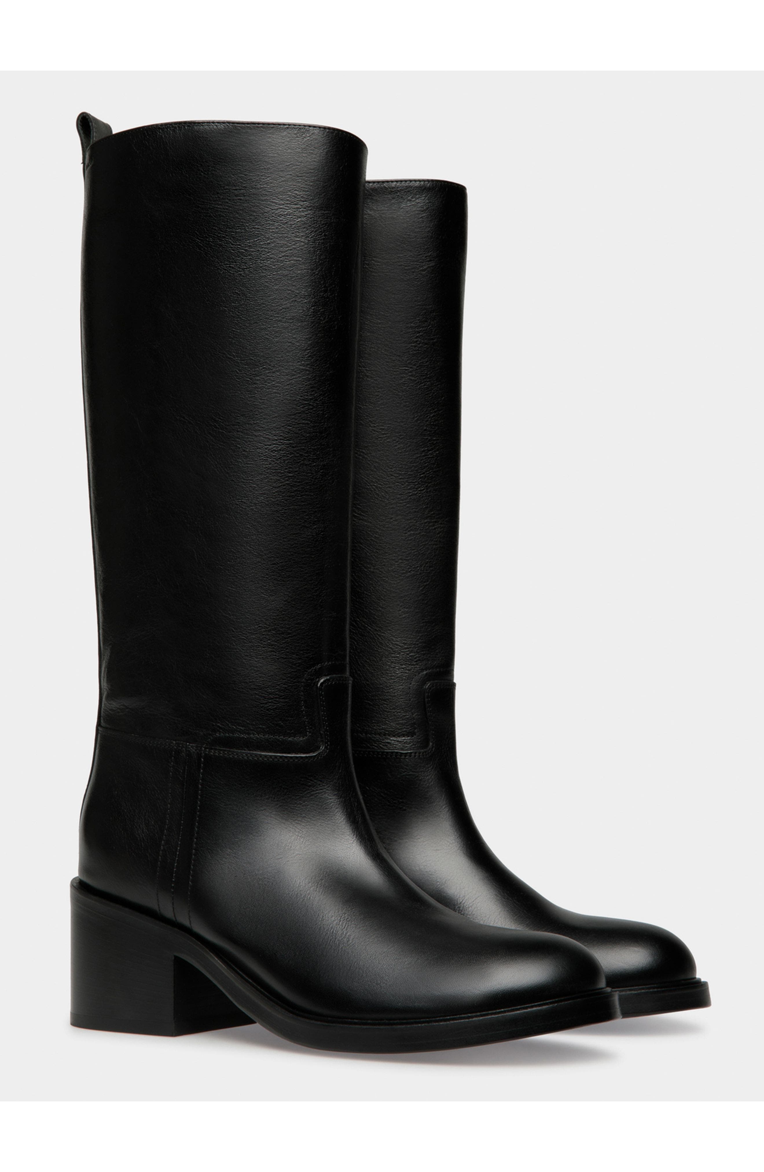 Bally Peggy Boot in Leather, Alternate, color, Black