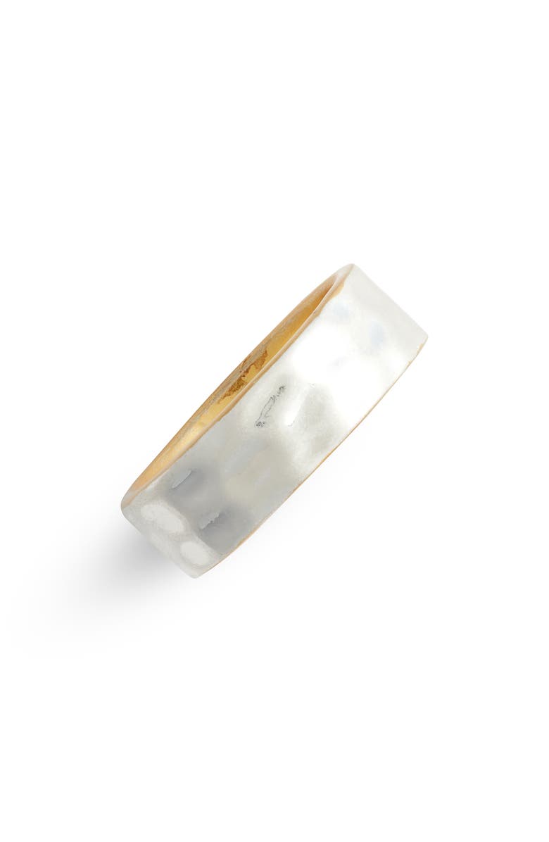 AllSaints Two-Tone Hammered Band Ring, Main, color, Warm Silver/ Brass