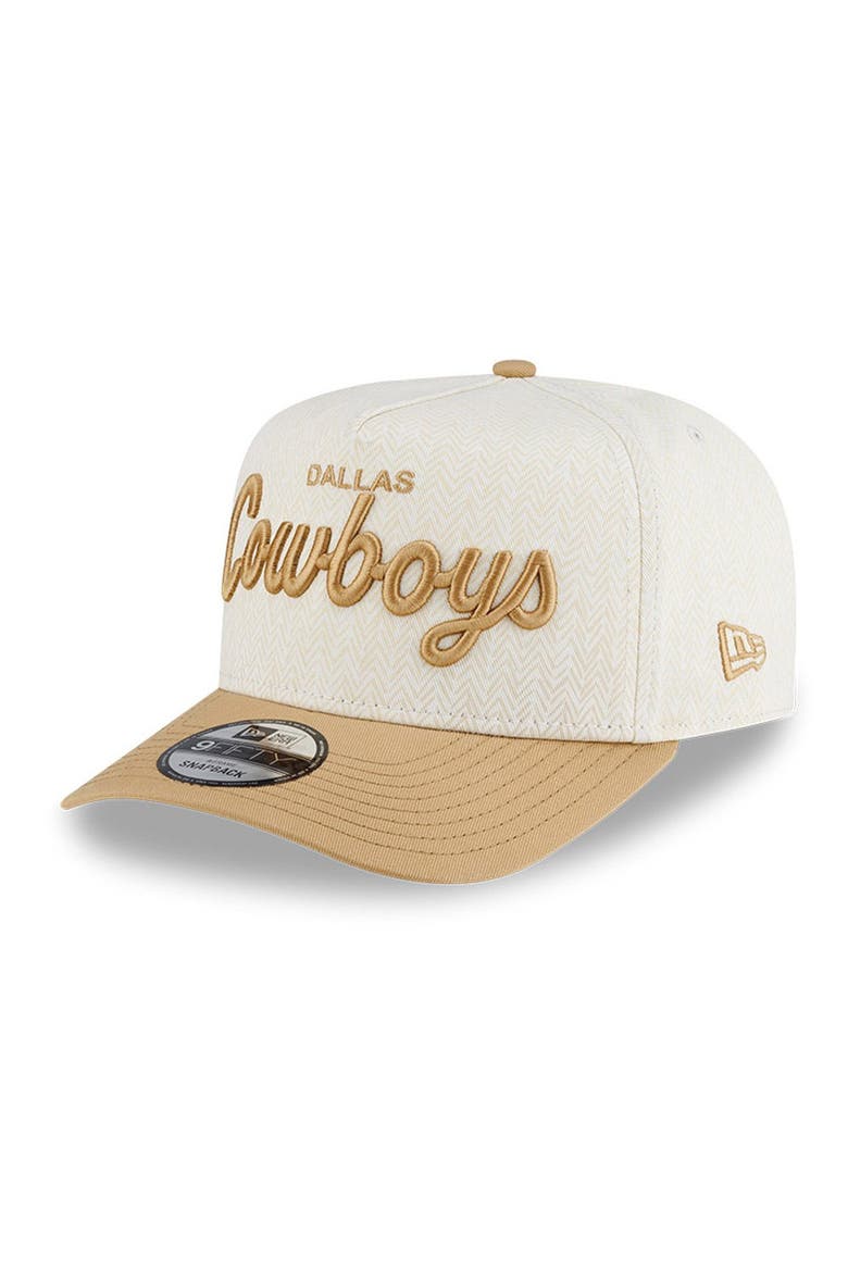 Men's New Era  Cream Dallas Cowboys Herringbone 9FIFTY A-Frame Snapback Hat, Alternate, color, Cream