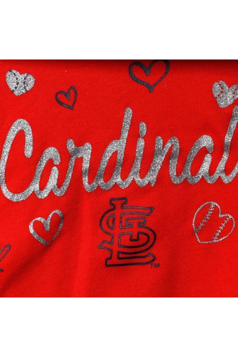 Girls Newborn & Infant Red St. Louis Cardinals 3-Piece Home Plate Bodysuit Bib & Booties Set, Alternate, color, Red