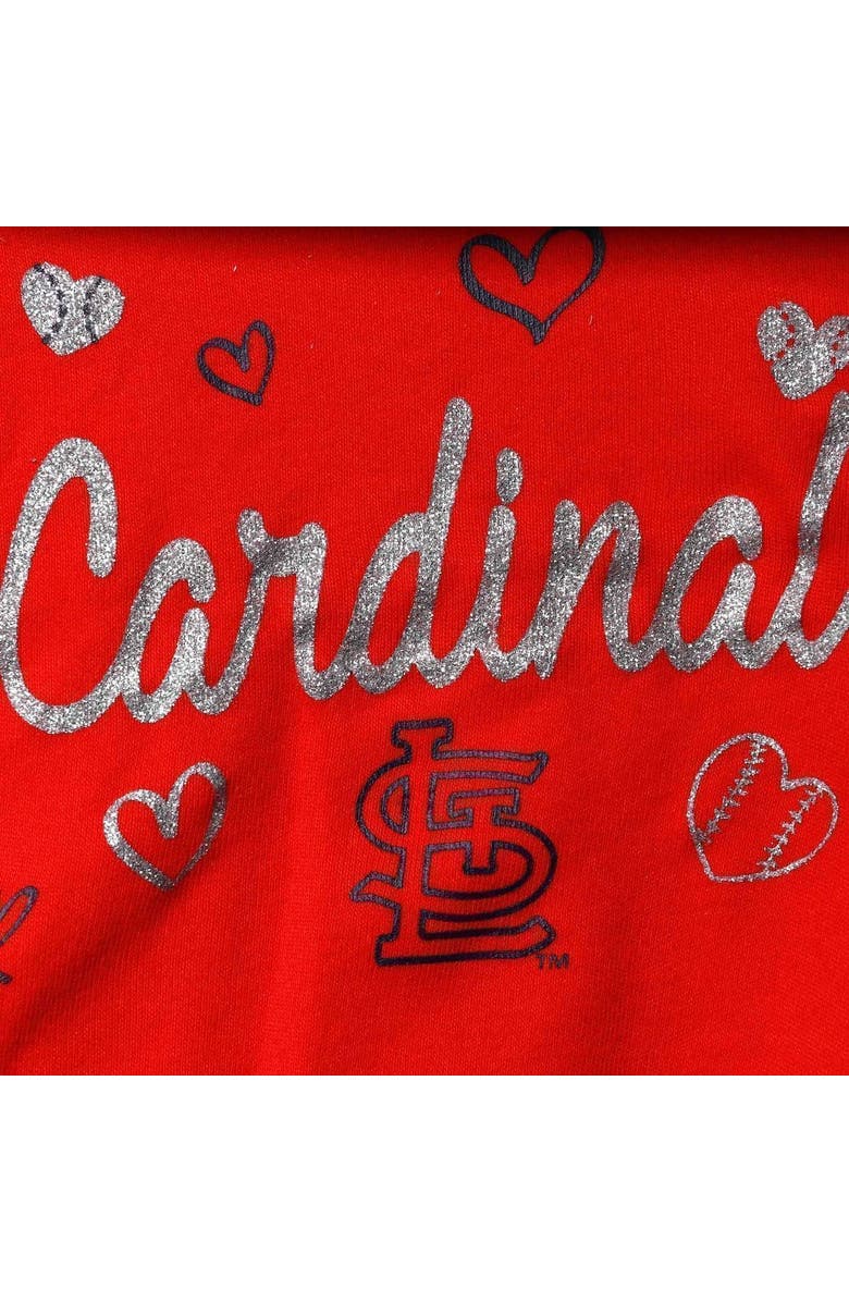 Outerstuff Girls Newborn & Infant Red St. Louis Cardinals 3-Piece Home Plate Bodysuit Bib & Booties Set, Alternate, color,