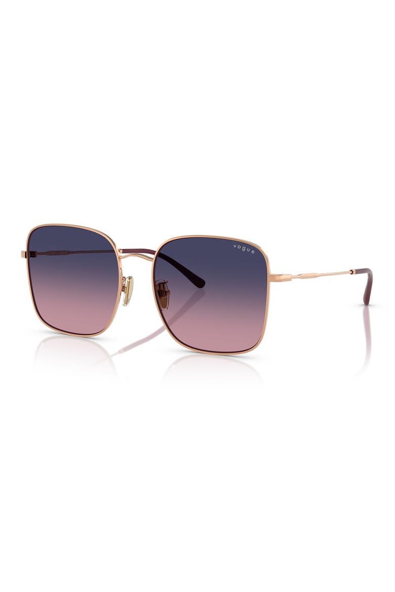 57mm Gradient Square Sunglasses, Alternate, color, ROSE GOLD