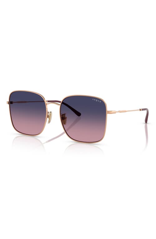 Vogue 57mm Gradient Square Sunglasses In Rose Gold