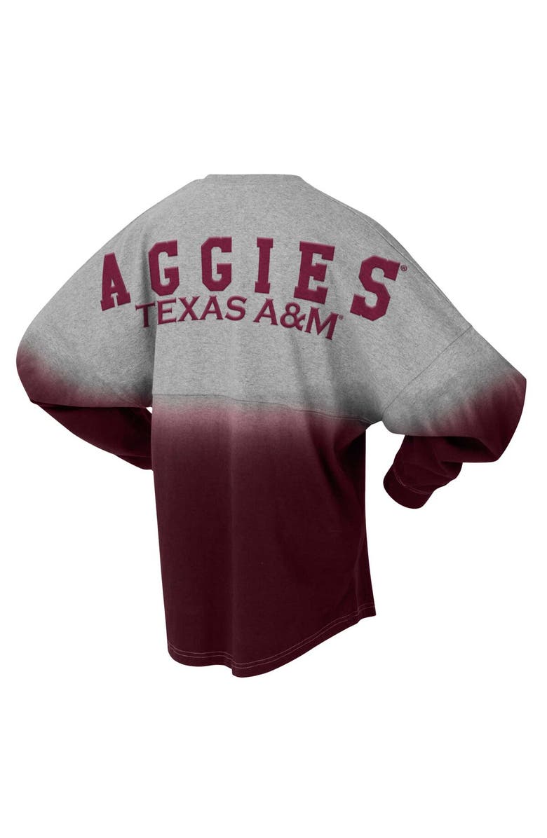 SPIRIT JERSEY Unisex Spirit Jersey Maroon/Gray Texas A&M Aggies Ombre Long Sleeve T-Shirt, Alternate, color, Maroon
