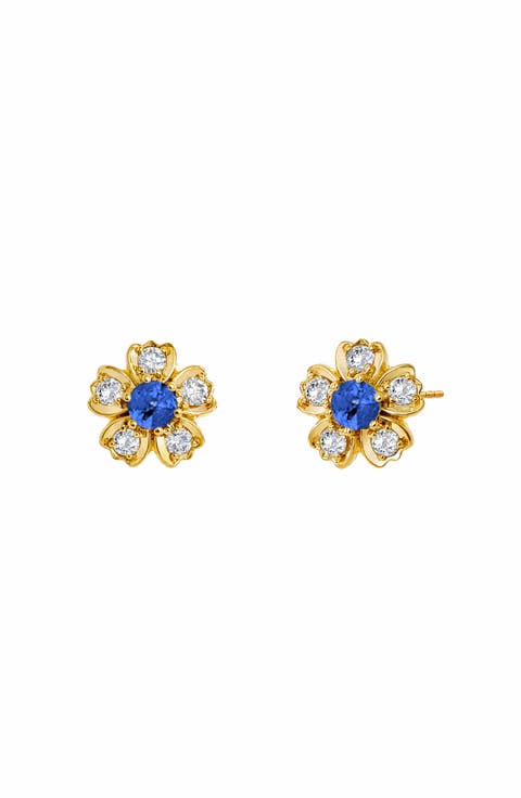 Diamond Flower Studs