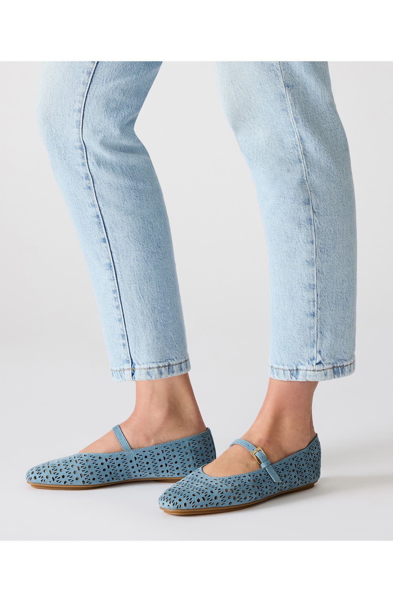 Connie Mary Jane Flat, Alternate, color, BLUE