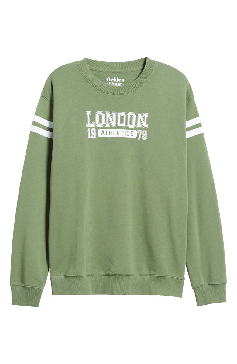 GOLDEN HOUR London Athletics Fleece Varsity Sweatshirt, Alternate, color,
