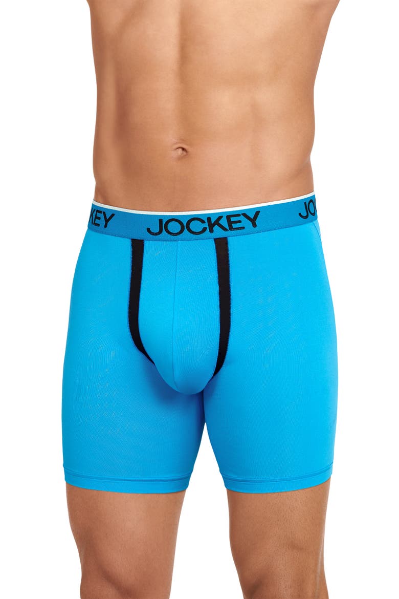 Men's Chafe Proof Pouch Microfiber 6" Boxer Brief - 6 Pack, Alternate, color, Ocean Ash