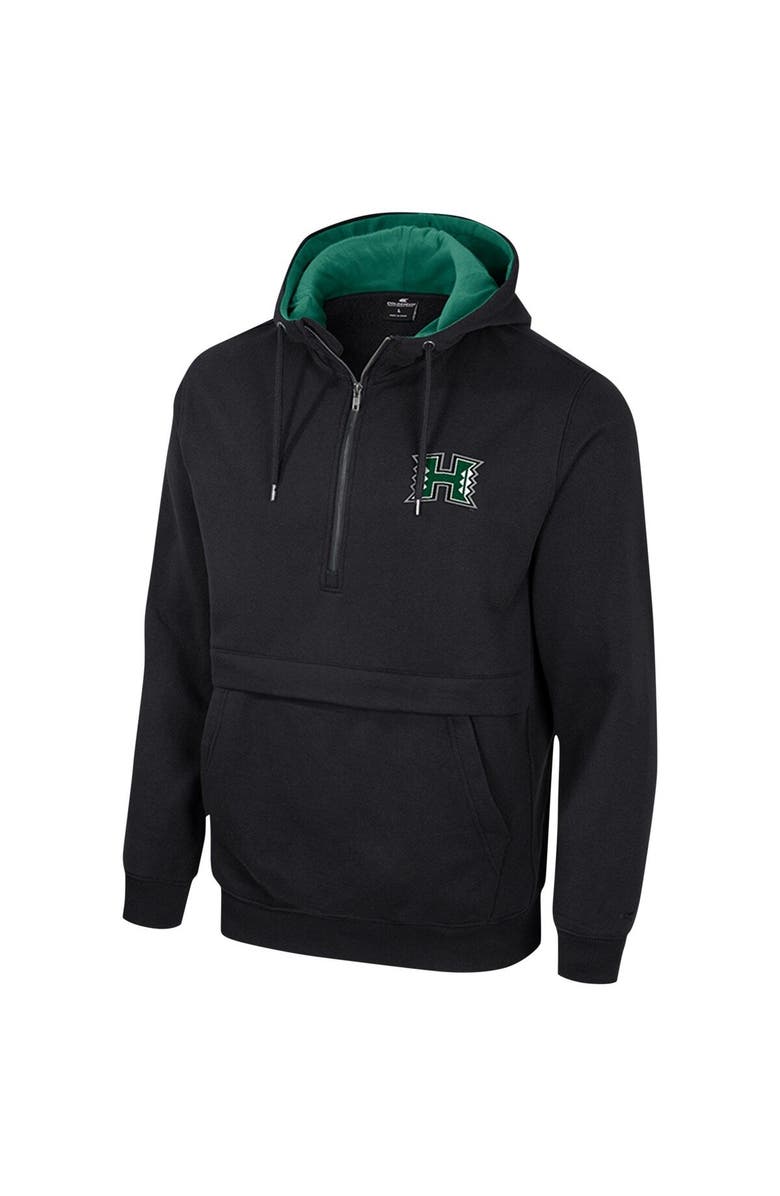 COLOSSEUM Men's Colosseum Black Hawaii Rainbow Warriors Team Half-Zip Pullover Hoodie, Alternate, color, Black