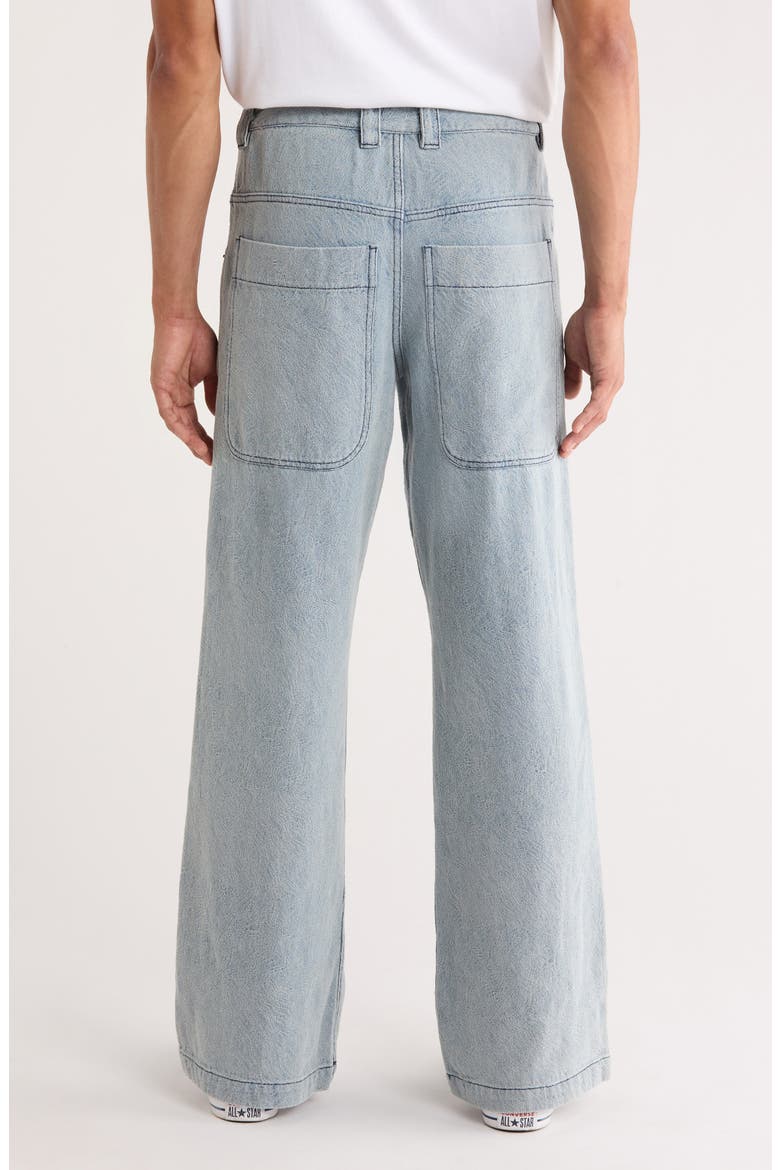 Swirl Jacquard Wide Leg Jeans, Alternate, color, LIGHT INDIGO