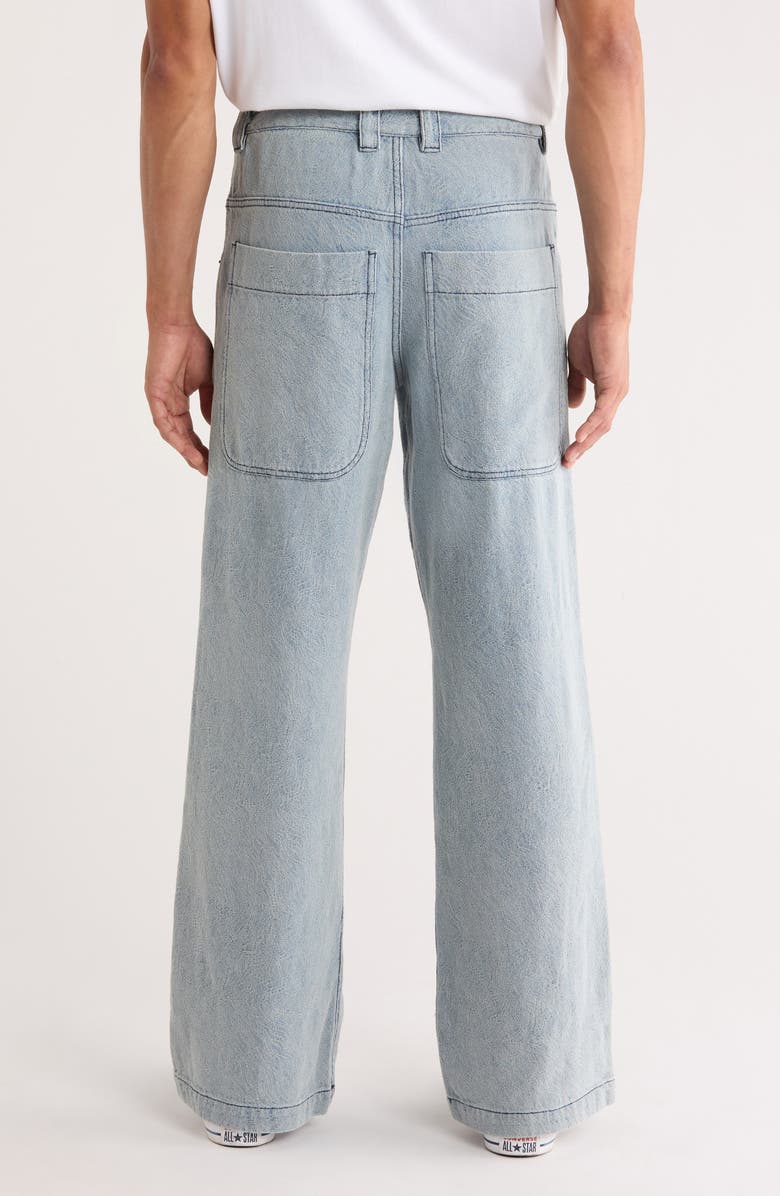 HONOR THE GIFT Swirl Jacquard Wide Leg Jeans, Alternate, color, Light Indigo