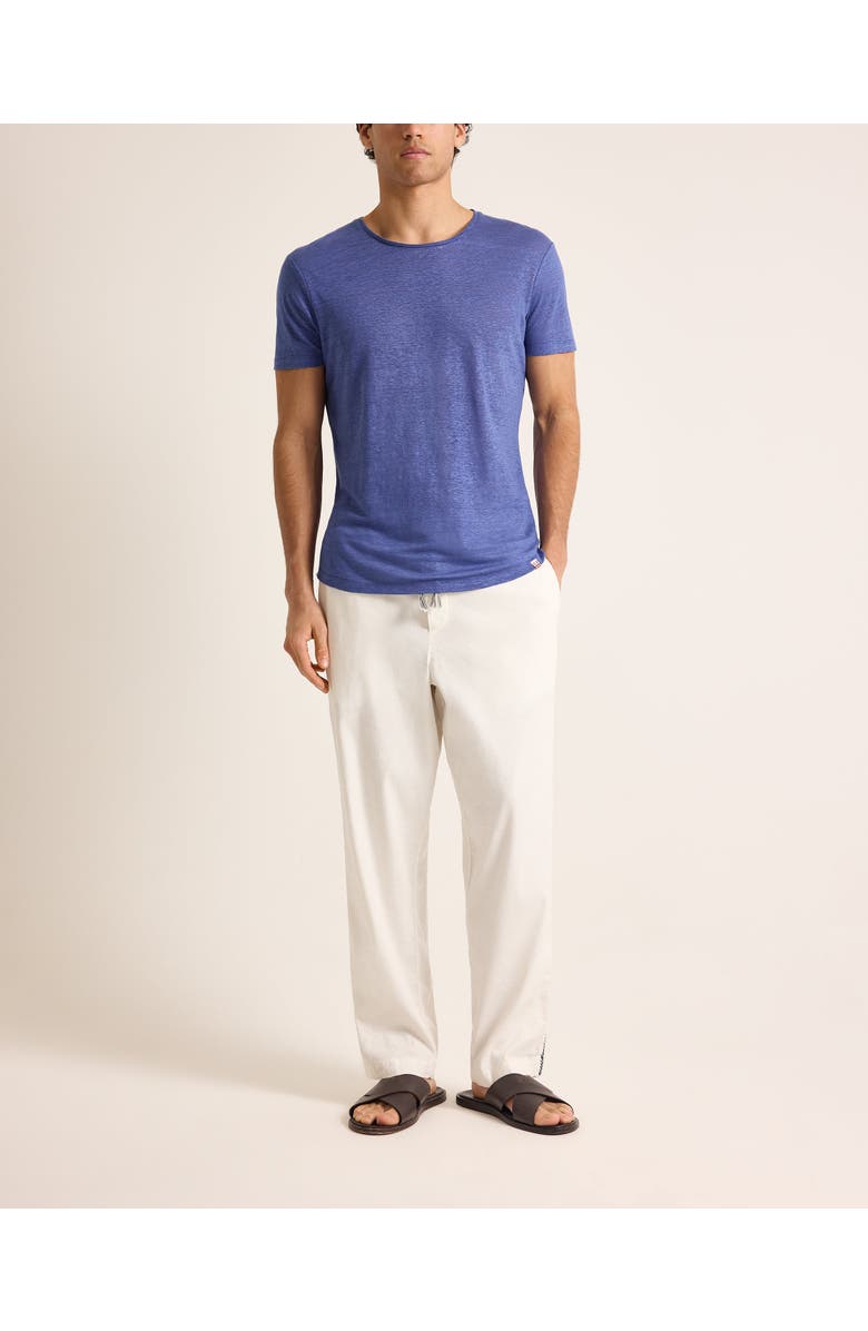 Orlebar Brown Ob T Linen Tailored Fit Crewneck T-Shirt, Alternate, color, Nightfall Blue