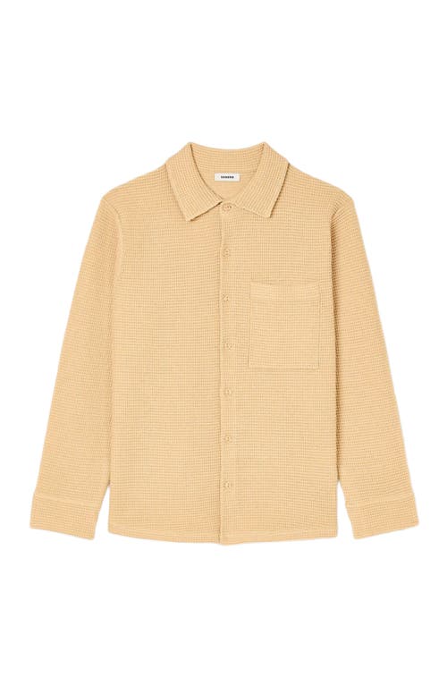 Sandro Oversized Knit Shirt In Nut