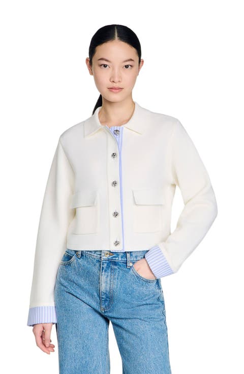 Wool polo cardigan