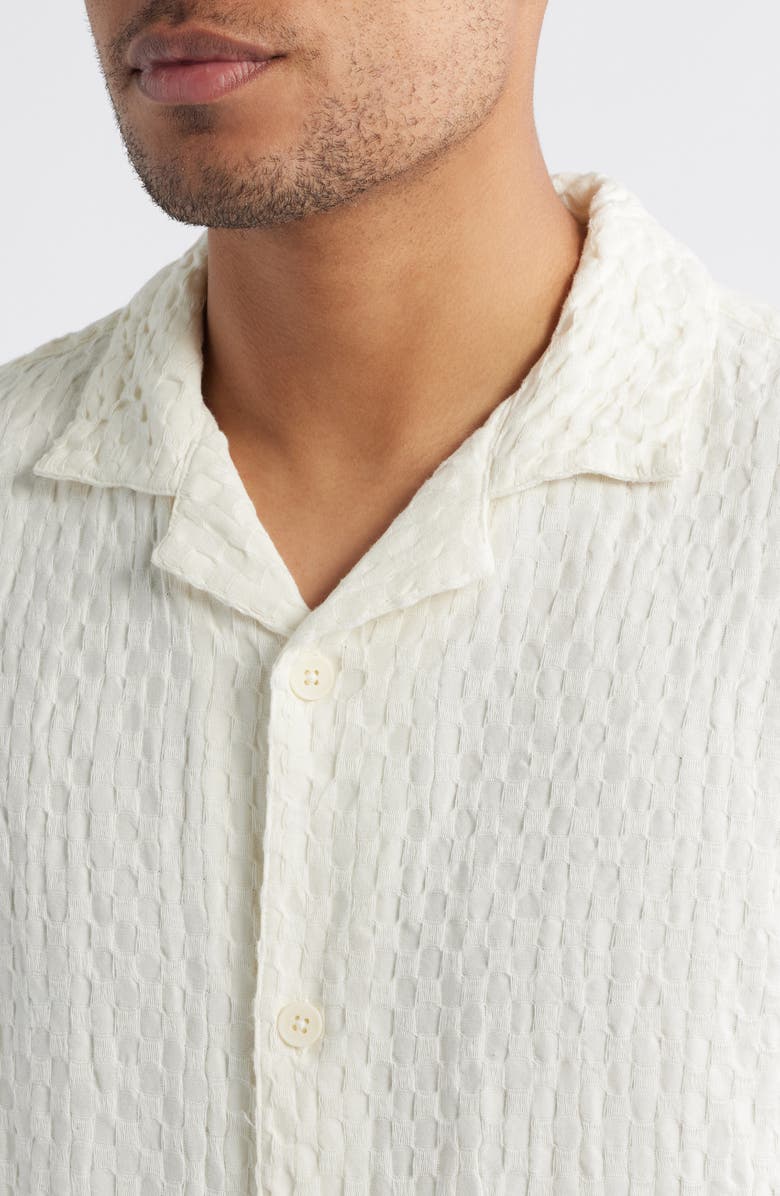 Wax London Lido Boxy Dobby Camp Shirt, Alternate, color, Ecru