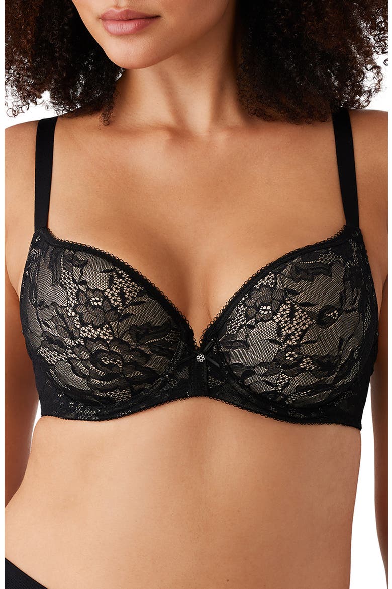Finesse Molded Underwire T-Shirt Bra, Main, color, BLACK