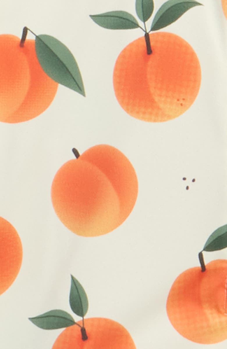 Petit Lem Kids' Peach Print Ruffle Two-Piece Rashguard Swimsuit, Alternate, color, Off White