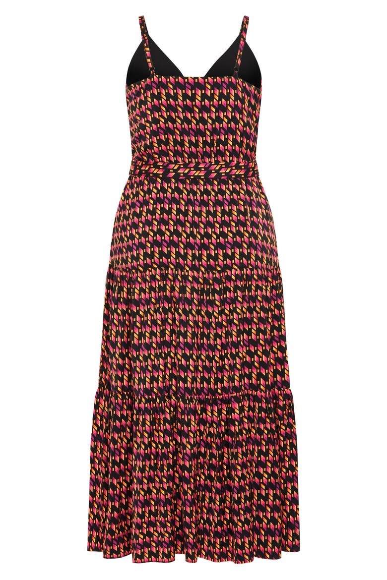 Nova Tiered Midi Dress, Alternate, color, ORANGE PRINT