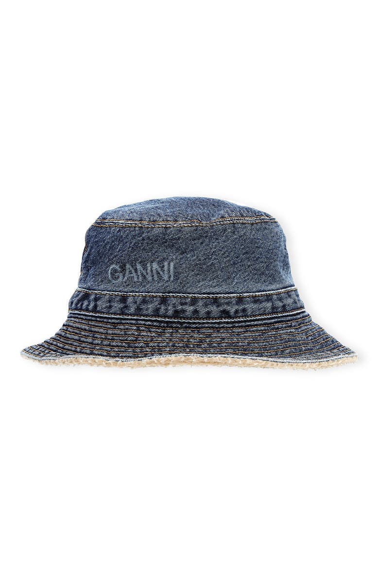 Logo Organic Cotton Bucket Hat, Main, color, DENIM