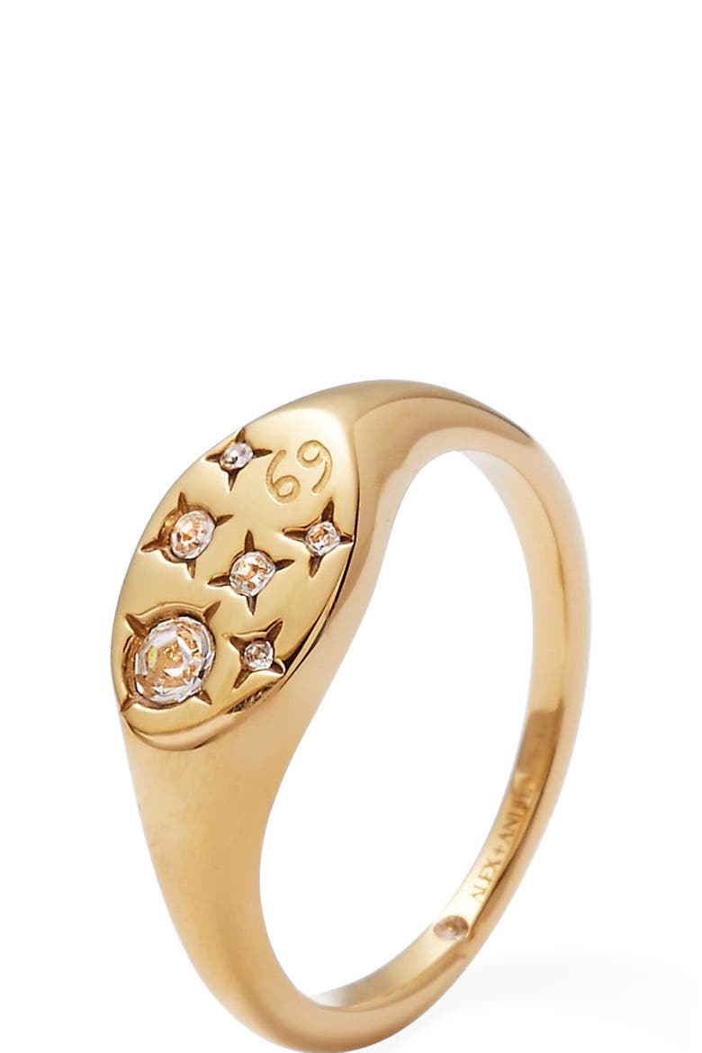 Zodiac Ring, Alternate, color, Gold Cancer