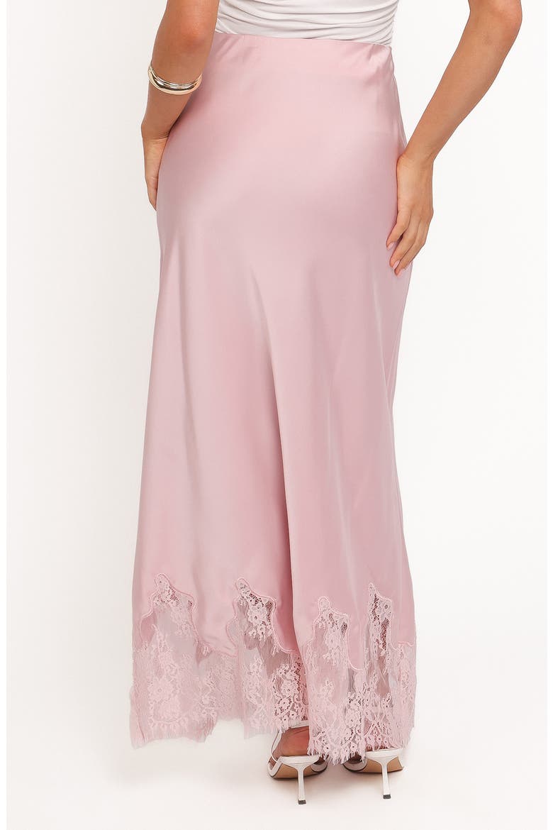 Alira Satin & Lace Maxi Skirt, Alternate, color, PALE PINK