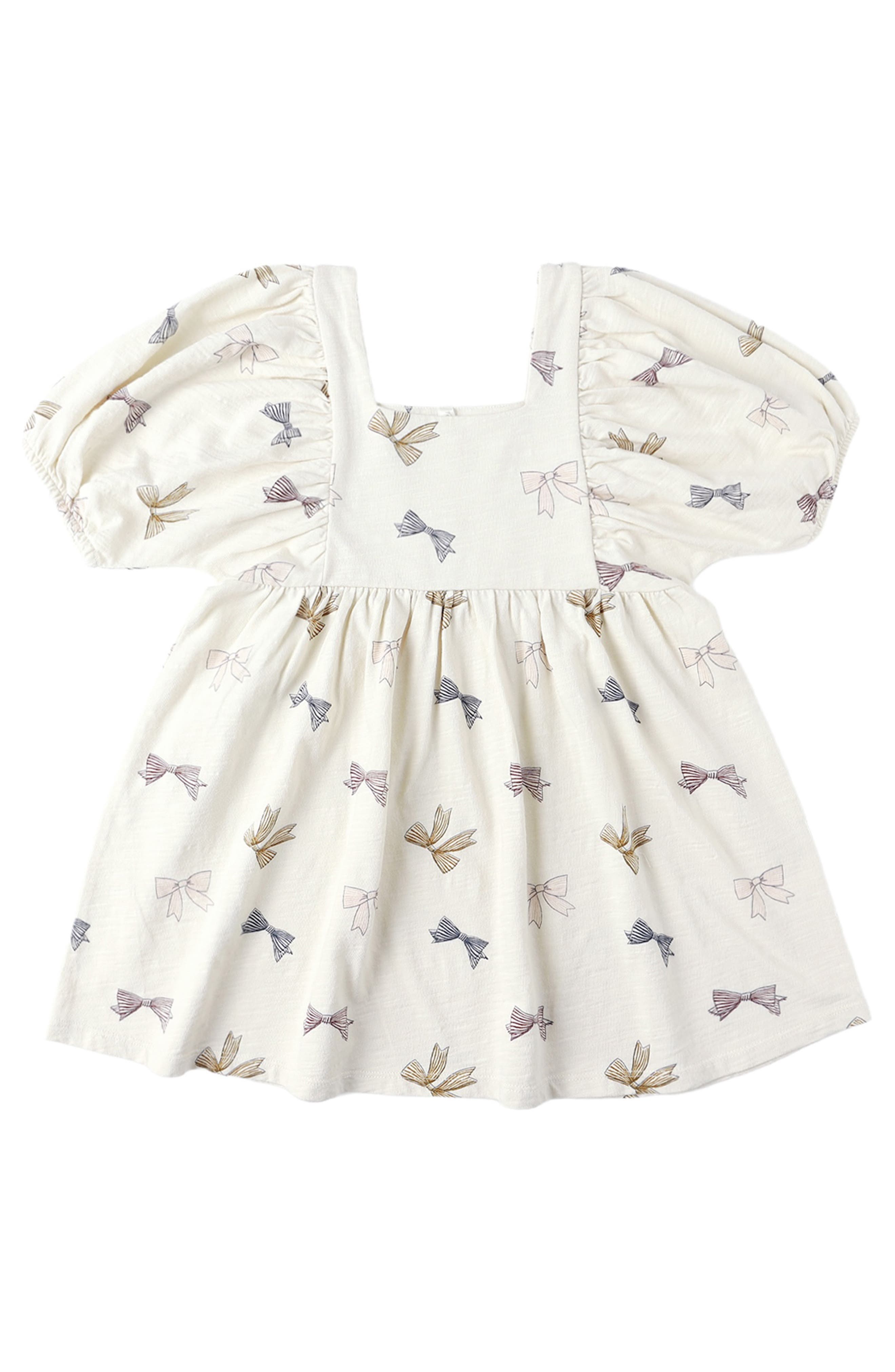 Kids' Brea Puff Sleeve Cotton Dress