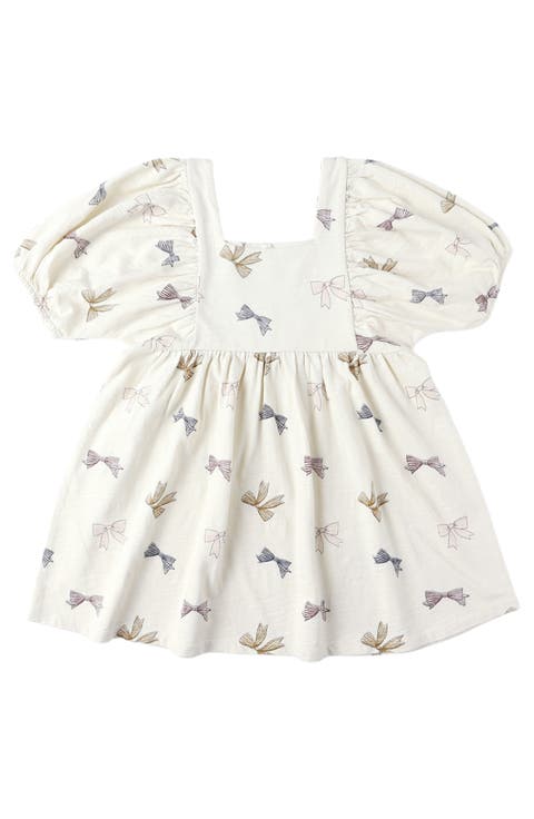 Kids' Brea Puff Sleeve Cotton Dress