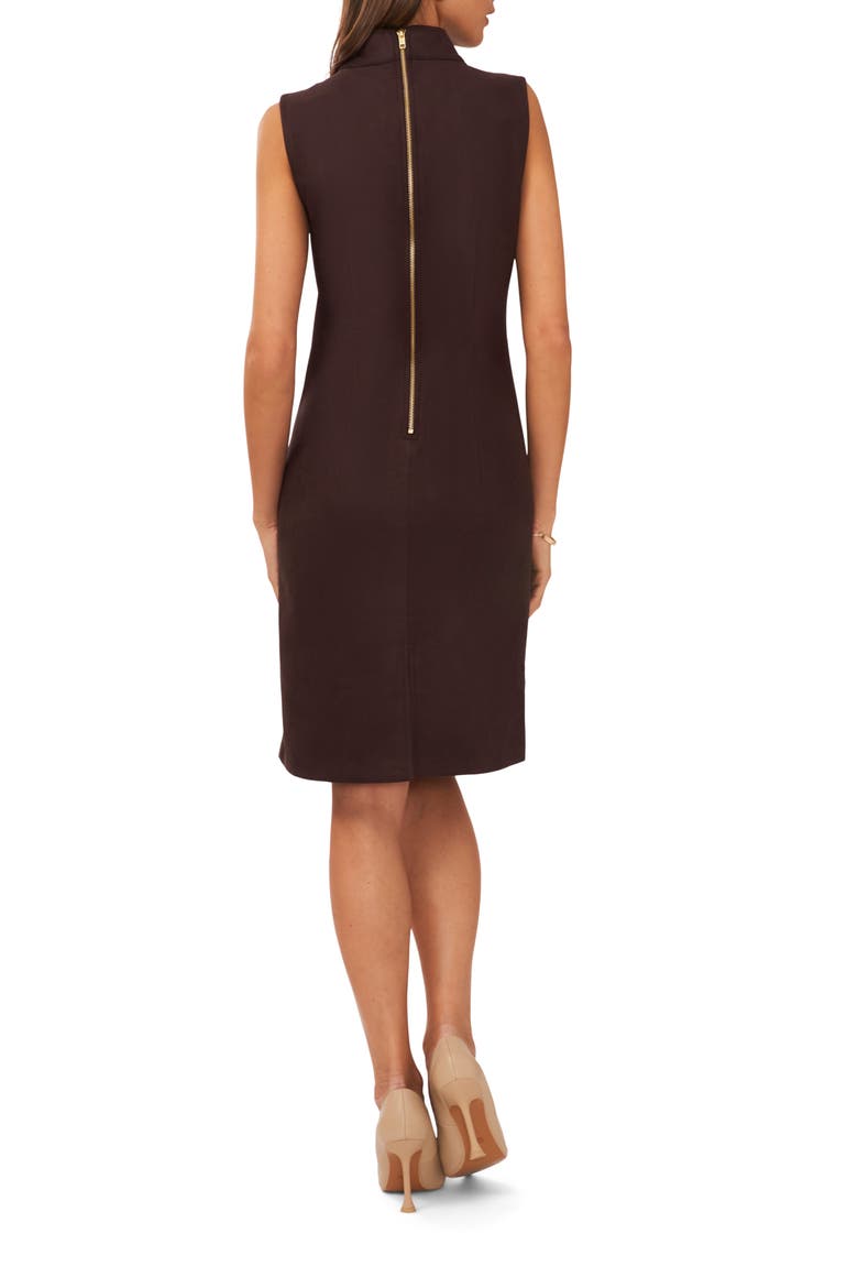 Mock Neck Sleeveless Dress, Alternate, color, DARK ROAST