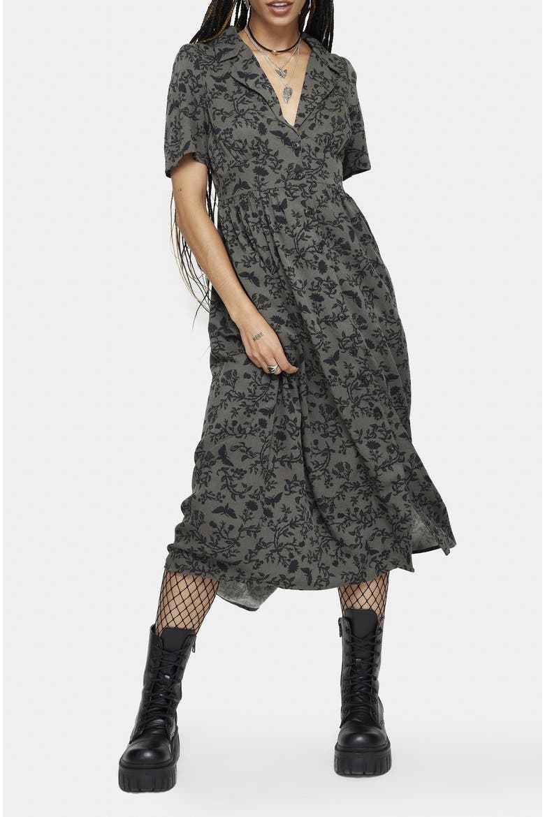 Morgana Midi Shirt Dress, Alternate, color, Green