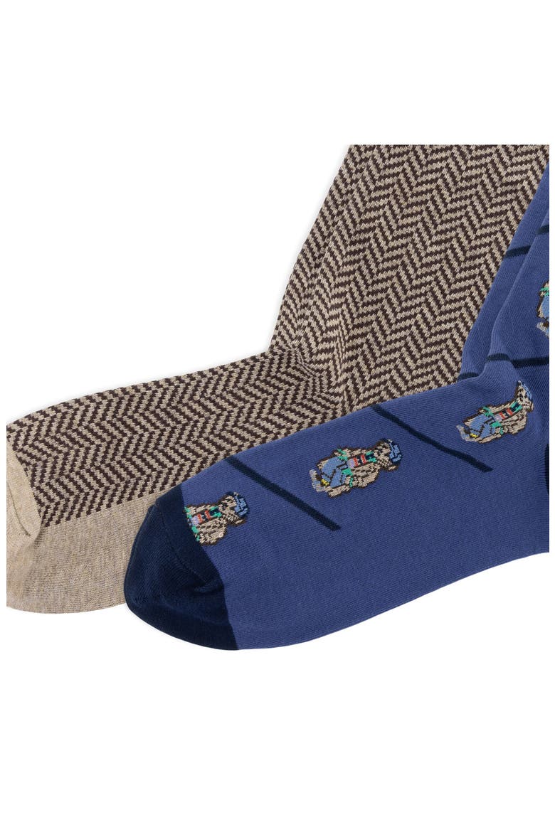 Assorted 2-Pack Socks, Alternate, color, NAVY