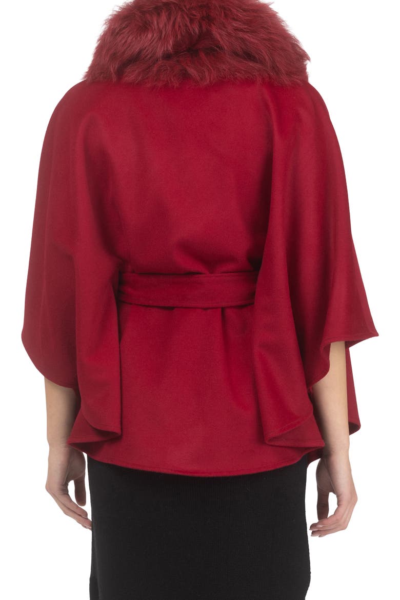 Wool Belted Cape, Alternate, color, WINE