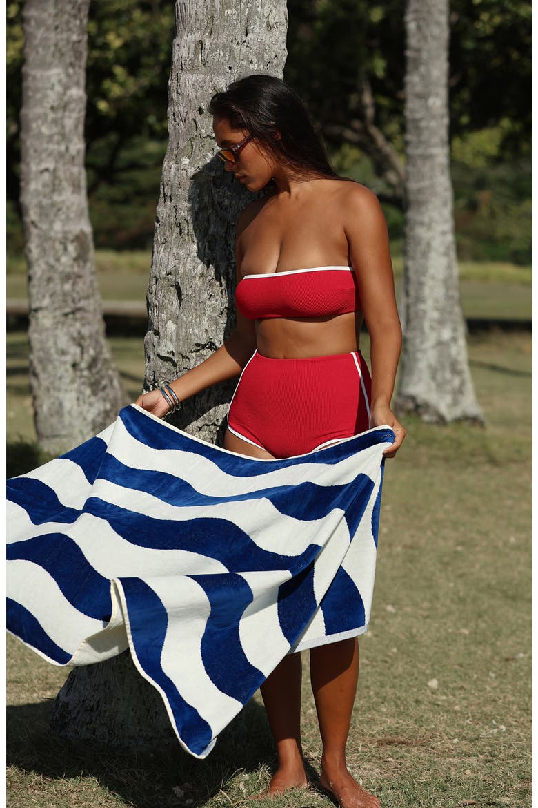 Stripe Beach Towel, Alternate, color, DEEP POOL