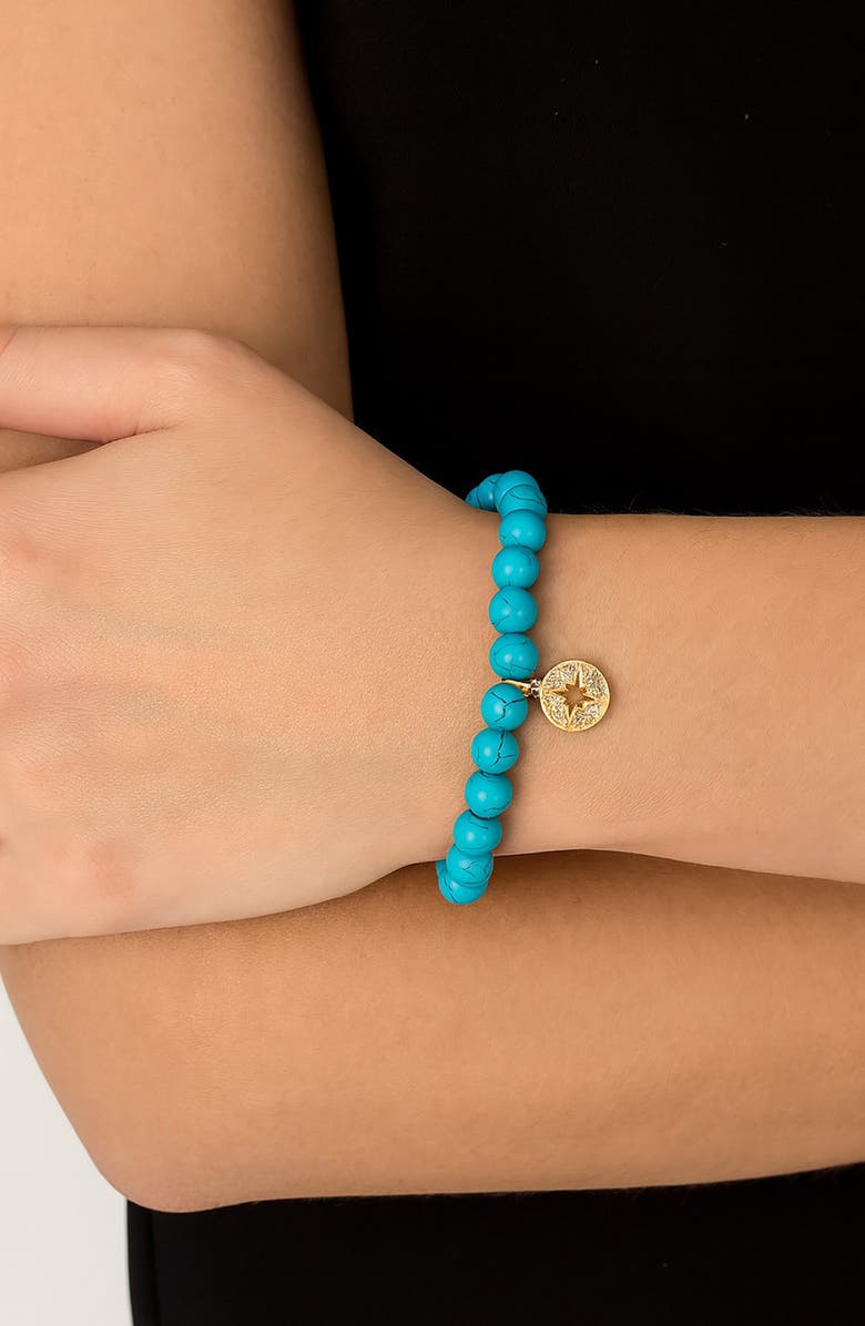 RIVKA FRIEDMAN Turquoise & Cubic Zirconia Beaded Bracelet, Alternate, color, Turquoise