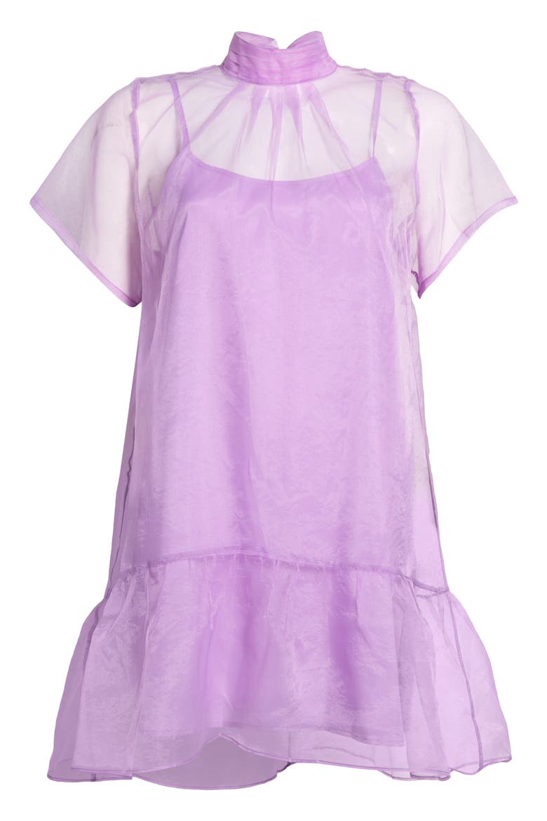 Berny Mock Neck Organza Minidress, Alternate, color, LAVENDER