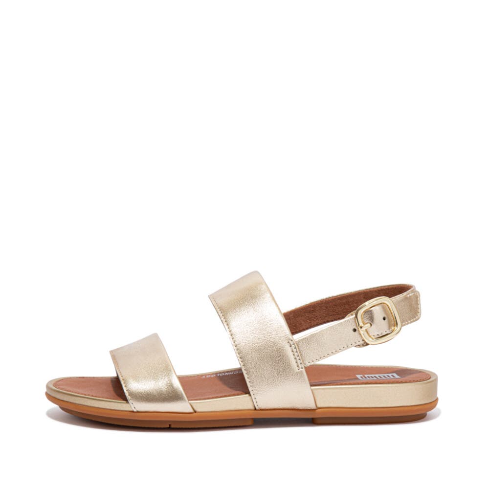 FitFlop Gracie Leather Back Strap Sandals, Alternate, color, Platino