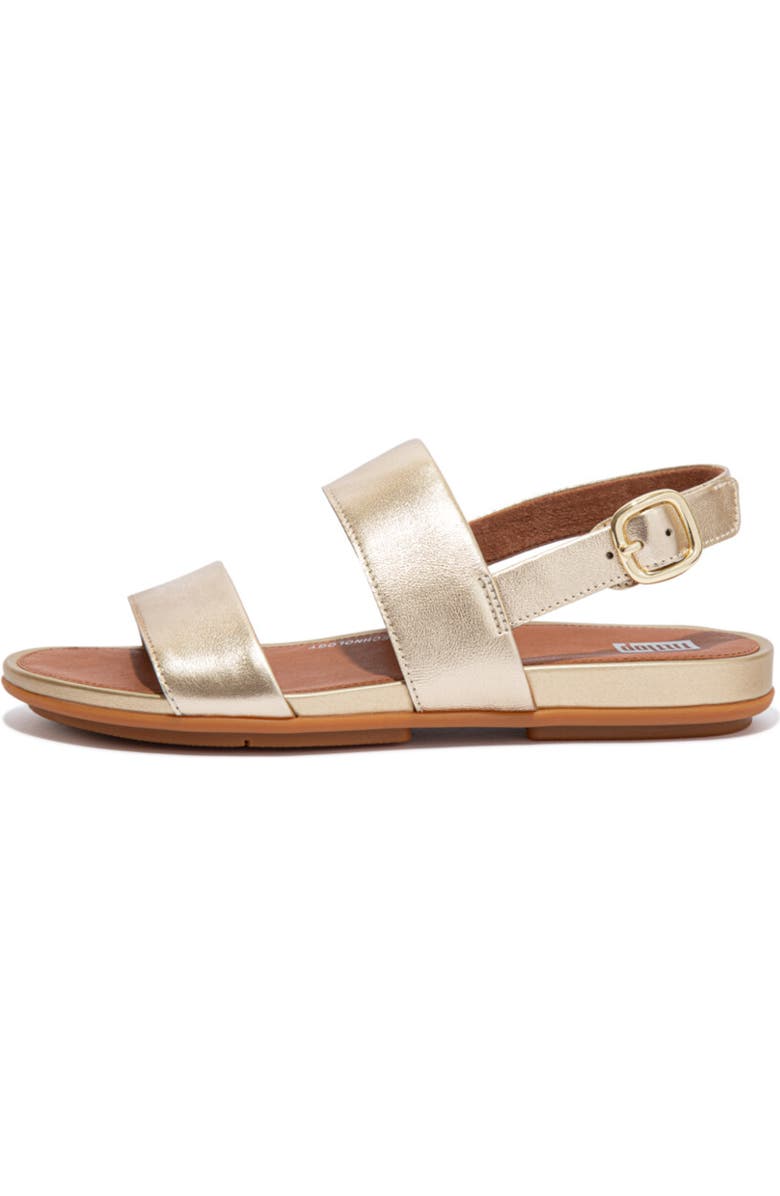 FitFlop Gracie Leather Back Strap Sandals, Alternate, color, Platino