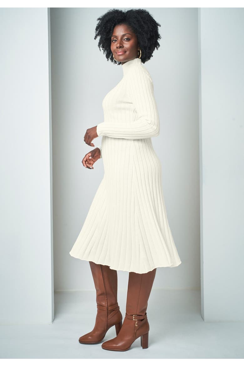 Mock Neck Midi Sweater Dress, Alternate, color, IVORY