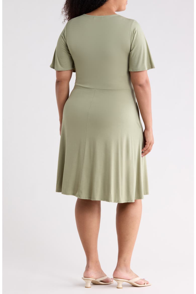 Empire Waist Flutter Sleeve Dress, Alternate, color, LIGHT OLIVE