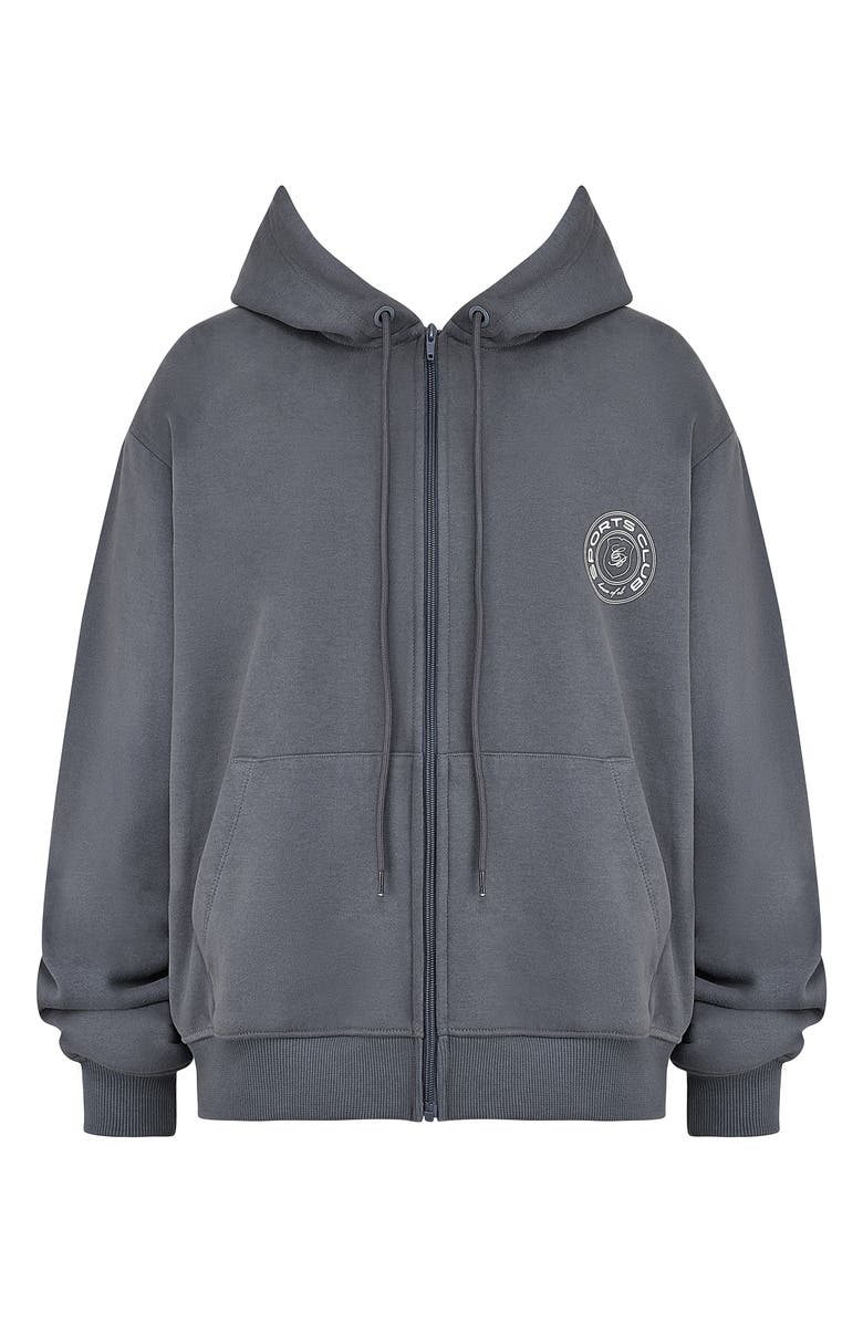 HOUSE OF CB Mirage Cotton Blend Hoodie, Alternate, color, Slate