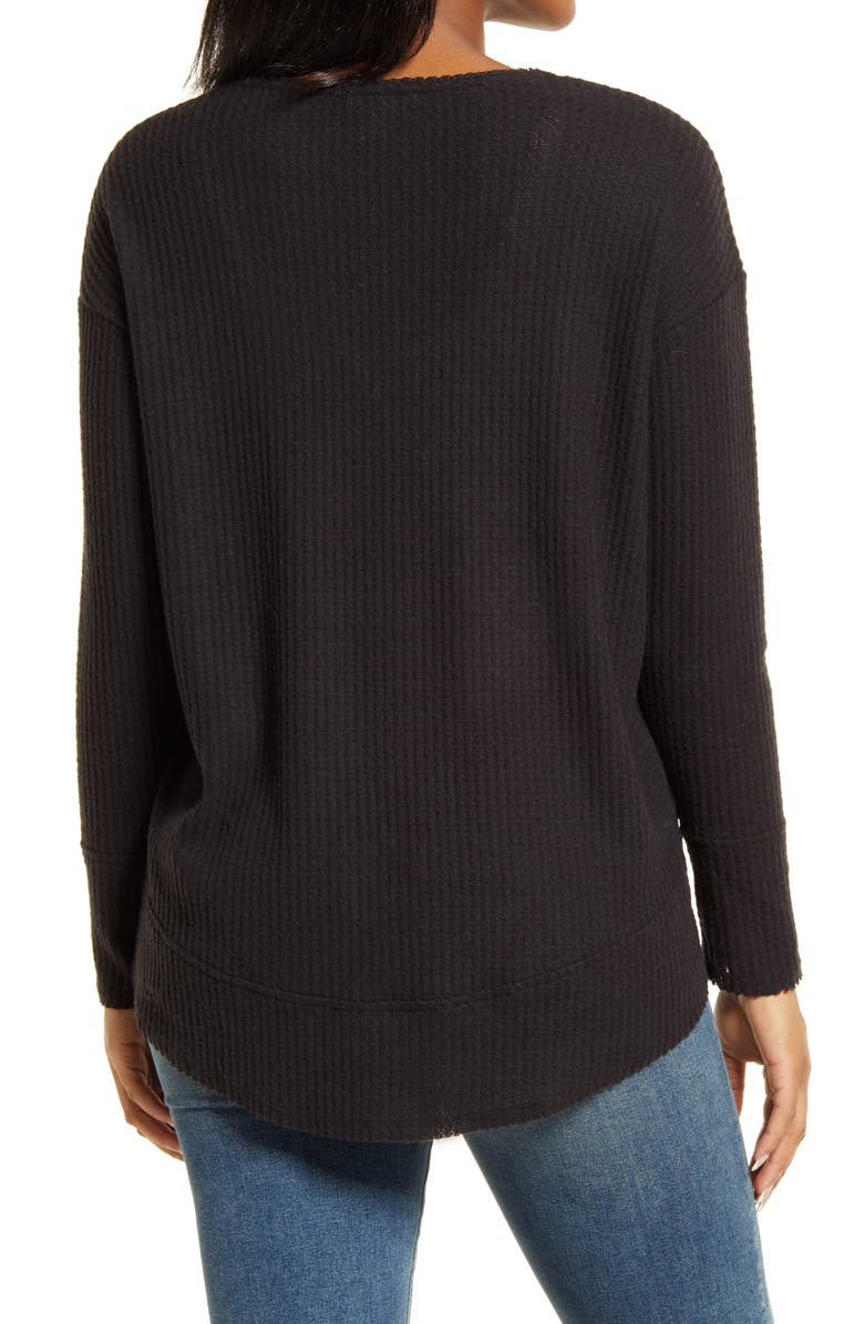 Caslon<sup>®</sup> Brushed Waffle Knit Top, Alternate, color, 