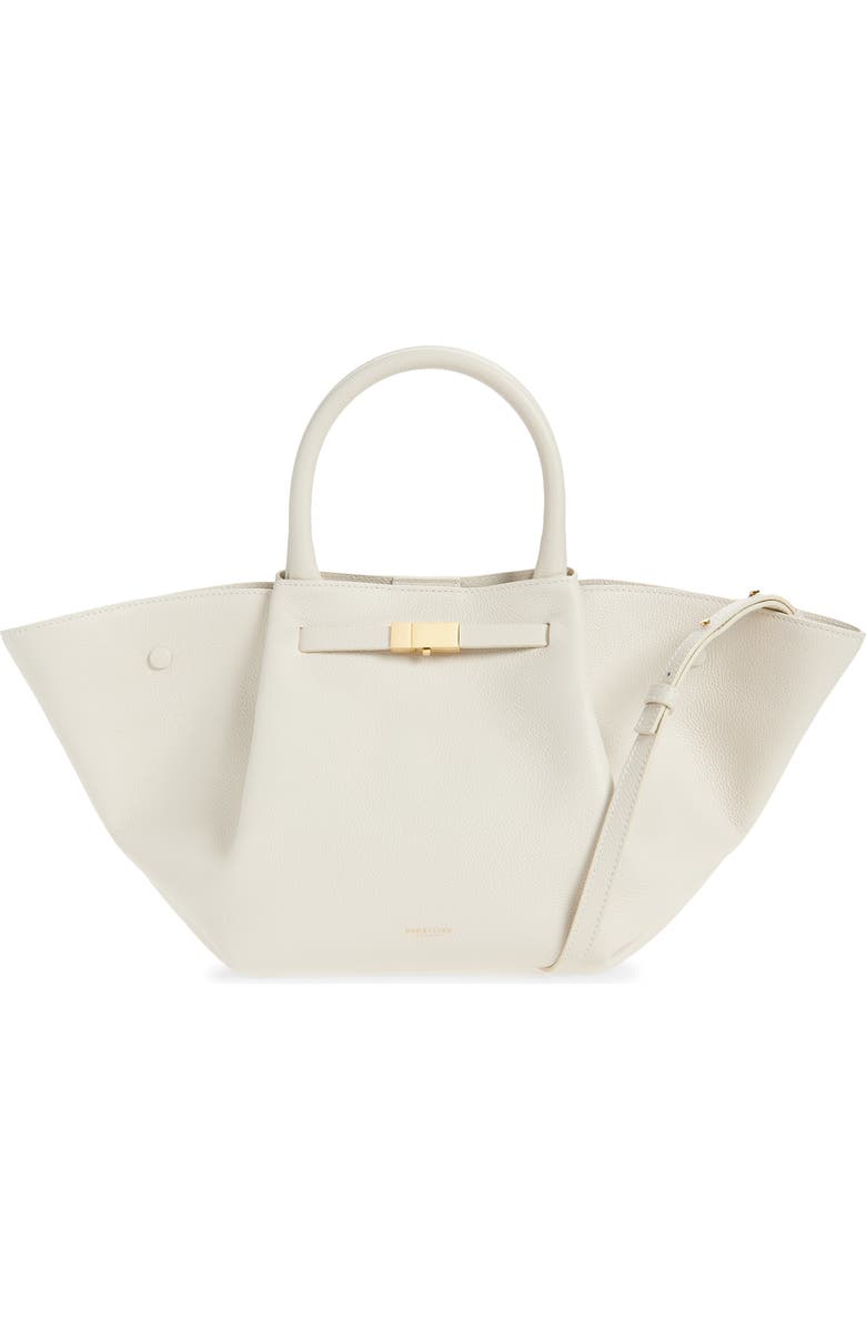 DeMellier New York Leather East/West Midi Tote, Main, color, Chalk