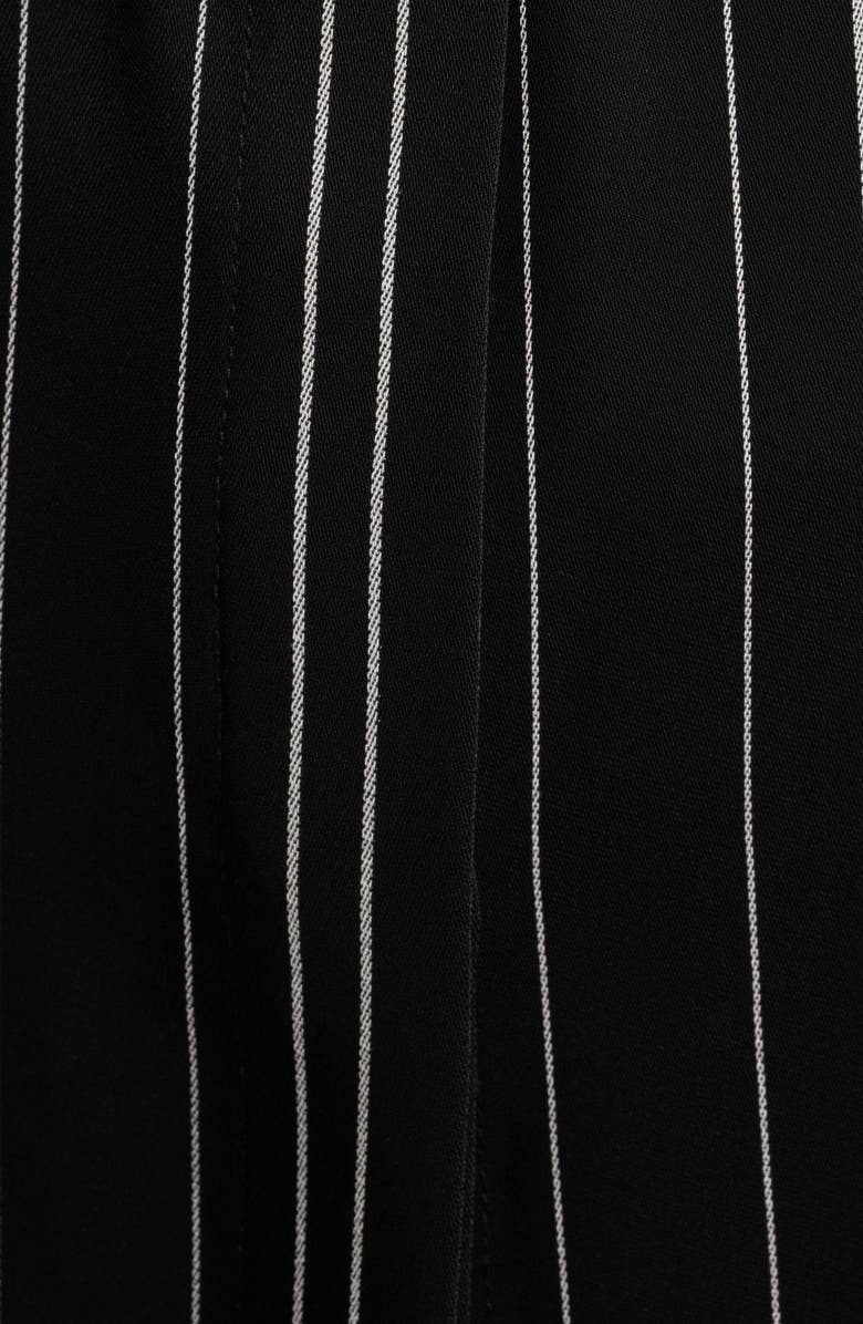 Anne Klein Pinstripe Belted Button-Up Tunic, Alternate, color, Anne Black/ White Dove