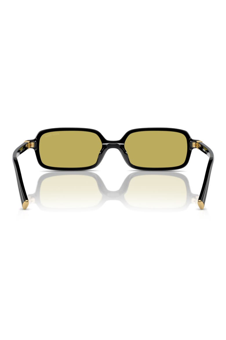51mm Rectangular Sunglasses, Alternate, color, BLACK