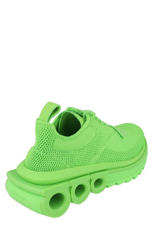 Ferragamo Nima Knit Sneakers In Green