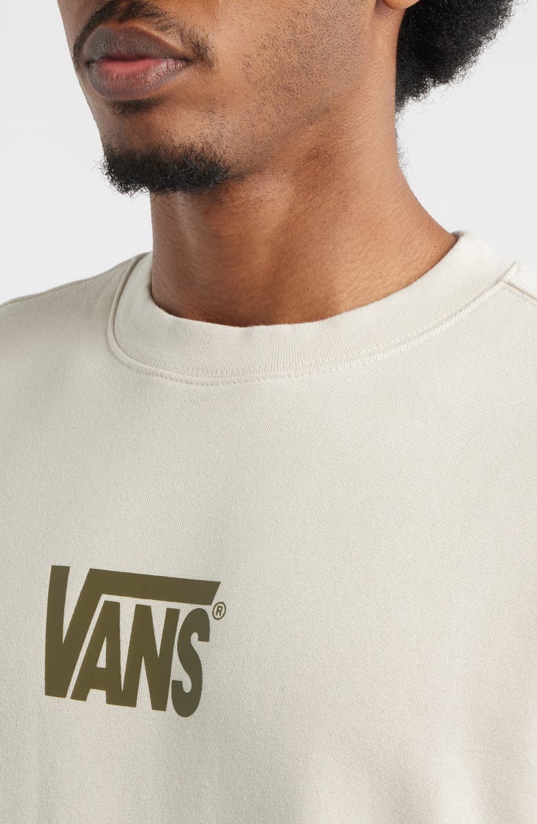 Vans Logo Cotton Graphic Crewneck Sweatshirt, Alternate, color, Oatmeal