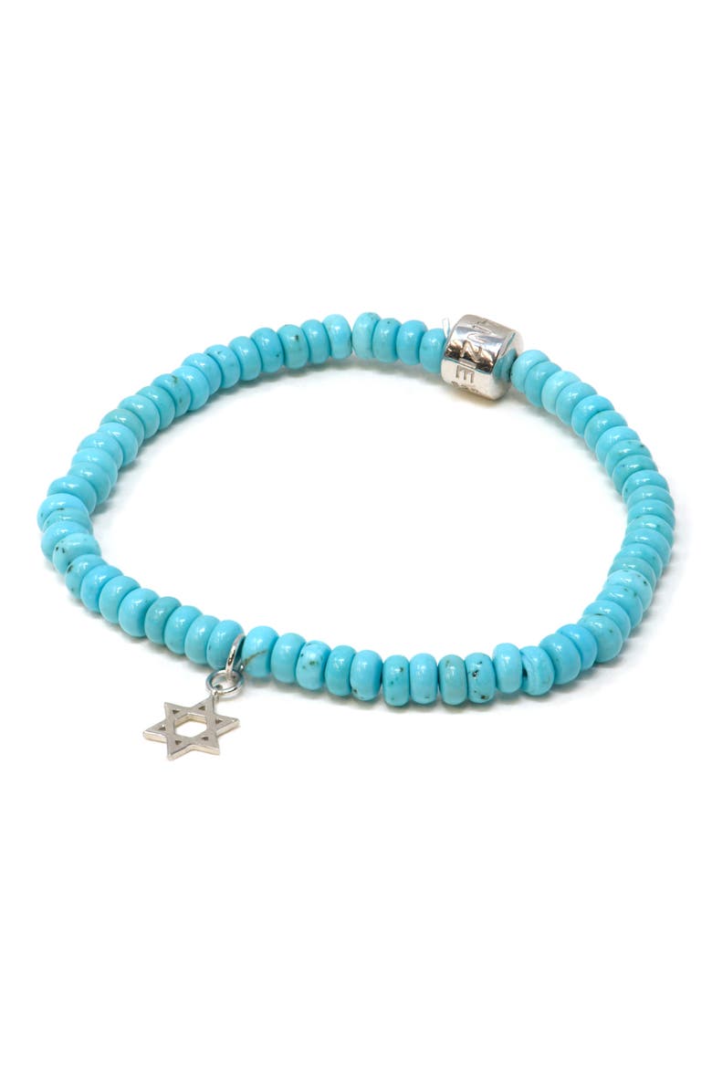 Star of David Turquoise Beaded Bracelet, Main, color, TURQUOISE