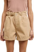 WISHLIST Paperbag Waist Twill Shorts